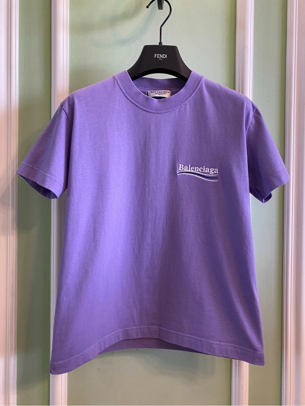 🚩steal Balenciaga Purple Logo Crew Tee